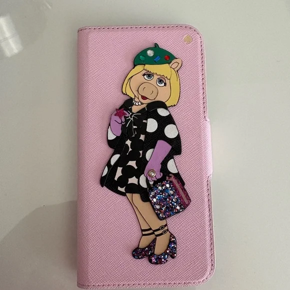 Kate Spade Wallet case iPhone 7 8 miss piggy - Picture 10 of 10